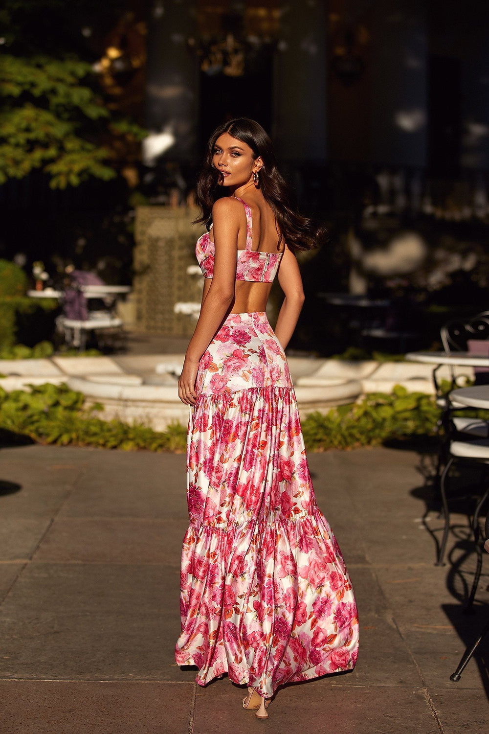 Liviana Set Alamour The Label Liviana Pink Floral Cropped Top And High Waist Skirt Set | Afterpay