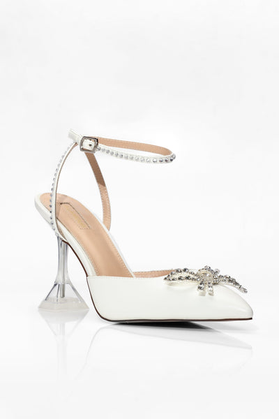 Giorgia - White Heels Alamour The Label Giorgia White Leather Heels | Afterpay | Klarna | Zip Pay