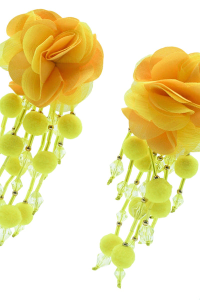 Shailee Yellow Flower Drop Earrings Alamour The Label Shailee Yellow Flower Drop Earrings | Afterpay | Klarna | Zip Pay
