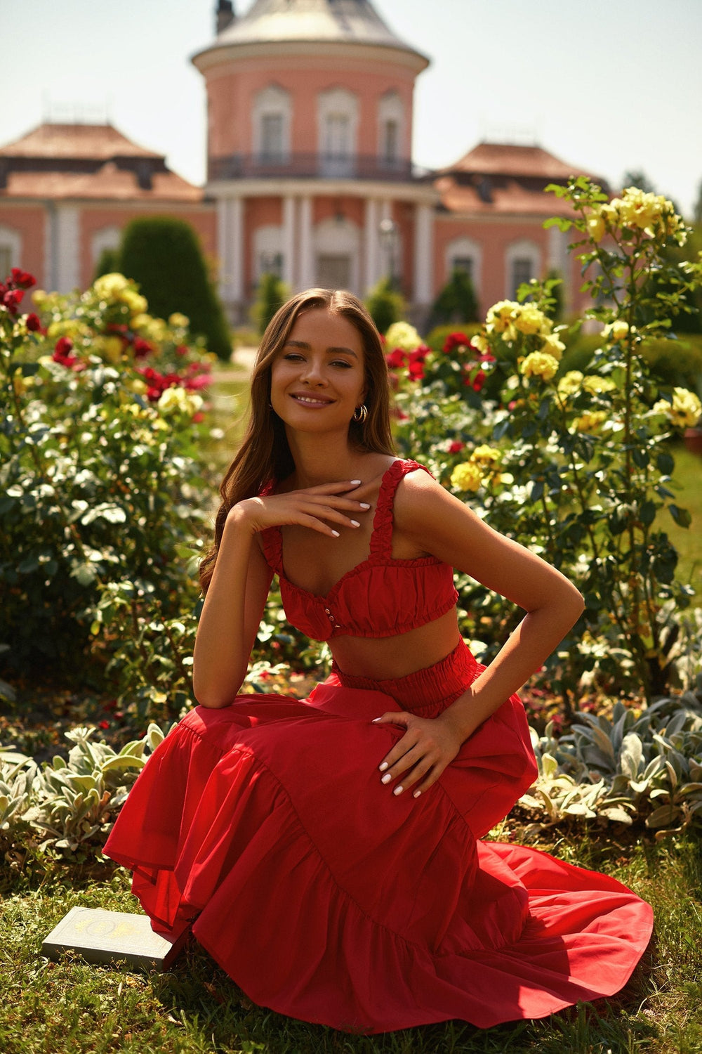 Ember Set - Red Alamour The Label Ember Red Two Piece Set with A-Line Skirt | Afterpay | Zip Pay
