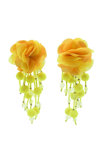 Shailee Yellow Flower Drop Earrings Alamour The Label Shailee Yellow Flower Drop Earrings | Afterpay | Klarna | Zip Pay