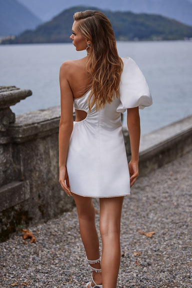 NBLUXE Salma Beaded Fringe Mini Dress - White S