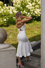 Angele Dress Alamour The Label Angele White Jacquard Midi Dress | Afterpay | Zip Pay | Sezzle