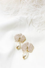 Mia Flower Stud with Pearl Drop Earrings