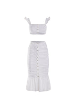 Margot Set Alamour The Label Margot White Mesh Ruched Set | Afterpay | Laybuy | Klarna