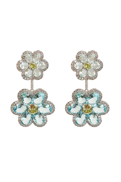 Faretti Blue Flower Drop Earrings Alamour The Label Faretti Blue Flower Drop Earrings | Afterpay | Klarna | Zip Pay