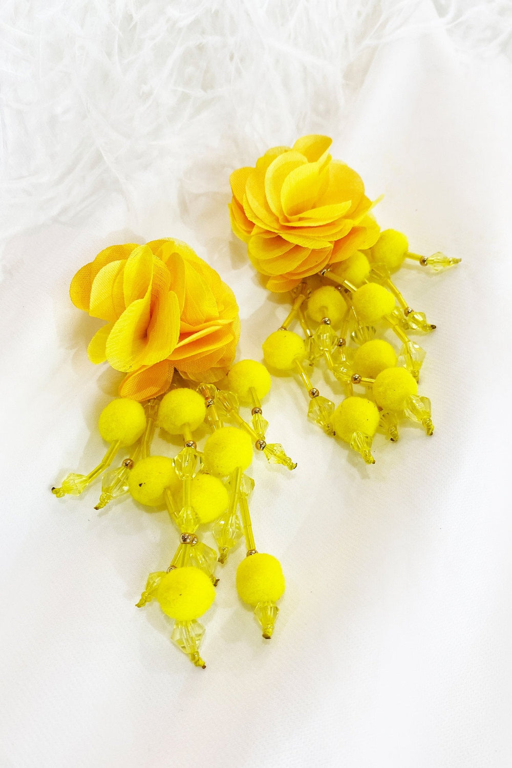 Shailee Yellow Flower Drop Earrings