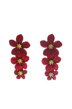 Carola Red Multi Flower Earrings