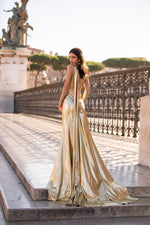 Aryanna - Gold Alamour The Label Aryanna Metallic Gold Gown | Afterpay | Zip Pay | Sezzle | Laybuy