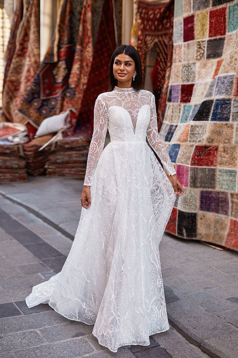 Caria Sheer Long Sleeve Bridal Gown | Afterpay | Zip Pay | Sezzle