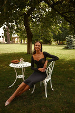 Claude Dress Alamour The Label Claude Black Long Sleeve Midi Dress | Afterpay | Zip Pay | Sezzle