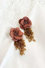 Alma Mauve Flower Earrings
