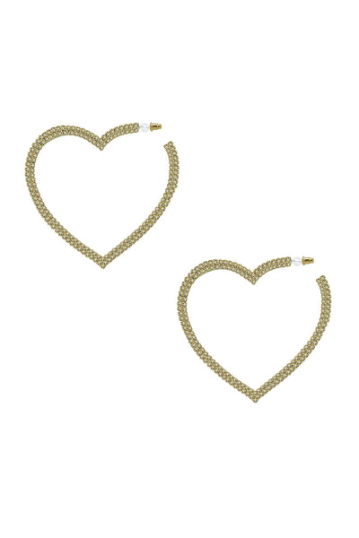 Gaia Gold Crystal Heart Hoop Earrings Alamour The Label Gaia Gold Crystal Heart Hoop Earrings | Afterpay | Klarna