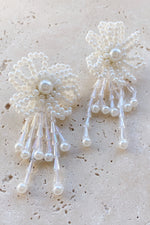 Evie Pearl Flower Statement Earrings