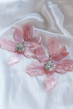 Luna Pink Flower Statement Earrings
