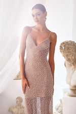 Elsa Nude - Sheer Nude Mesh Glitter Fabric with Low Back