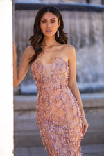 Viviana - Rose Gold Alamour The Label Viviana Rose Gold Sequin Gown | Afterpay | Zip Pay | Sezzle