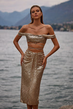 Fabiana Set Alamour The Label Fabiana Gold Sequin Set | Afterpay | Klarna | Zip Pay