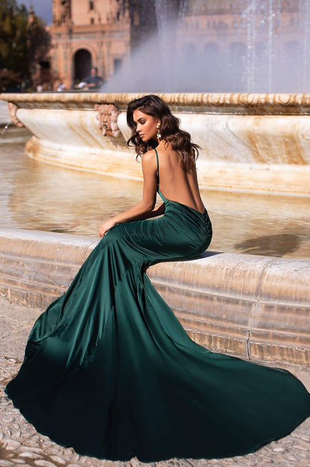 Delara Emerald Satin Gown | Afterpay | Laybuy | Klarna | Zip Pay