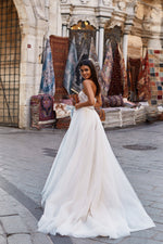 Damla Gown - Strapless Bridal Gown with Beaded Bodice