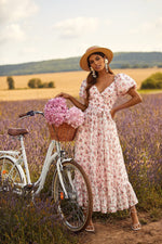 Jaida Floral Pink Maxi Dress 