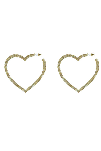 Gaia Gold Crystal Heart Hoop Earrings