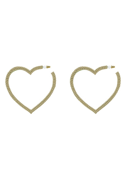 Gaia Gold Crystal Heart Hoop Earrings Alamour The Label Gaia Gold Crystal Heart Hoop Earrings | Afterpay | Klarna