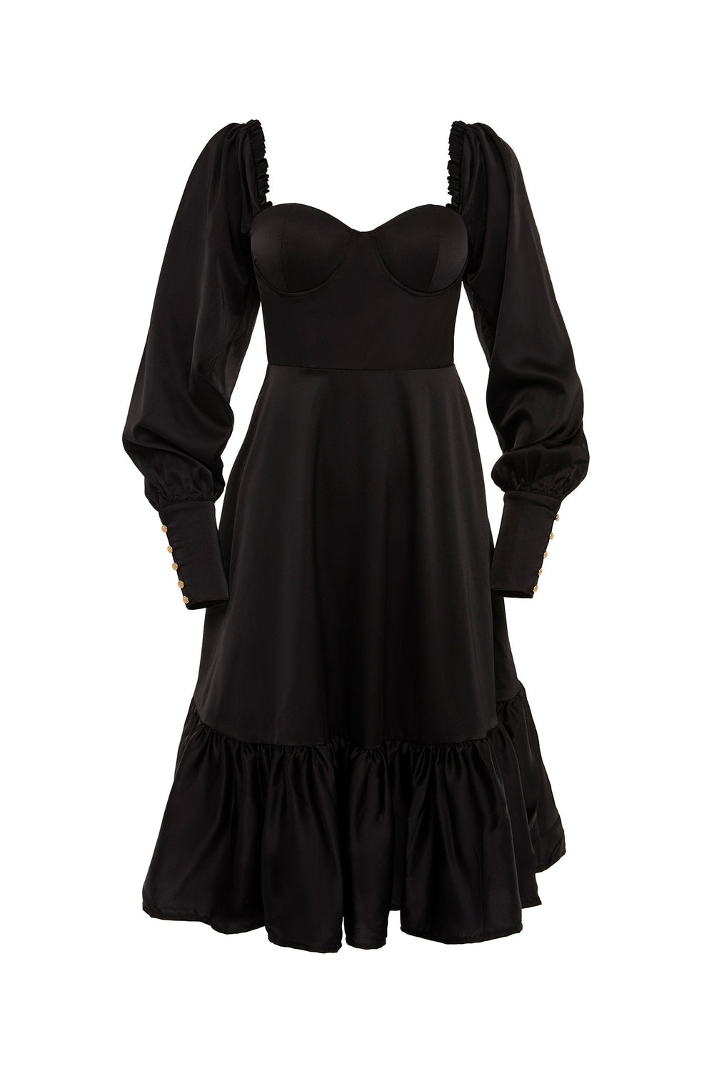 Yusra Black Long Sleeve Dress Alamour The Label Yusra Black Long Sleeve Dress with Lace-Up Back | Afterpay