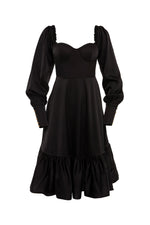 Yusra Black Long Sleeve Dress Alamour The Label Yusra Black Long Sleeve Dress with Lace-Up Back | Afterpay