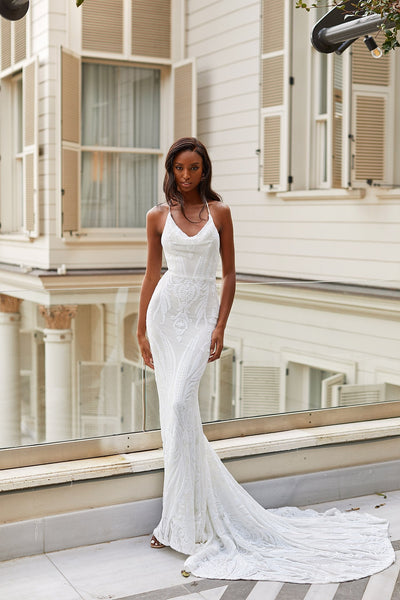 Alayna - White Alamour The Label Alayna White Sequin Gown | Afterpay | Klarna | Zip Pay
