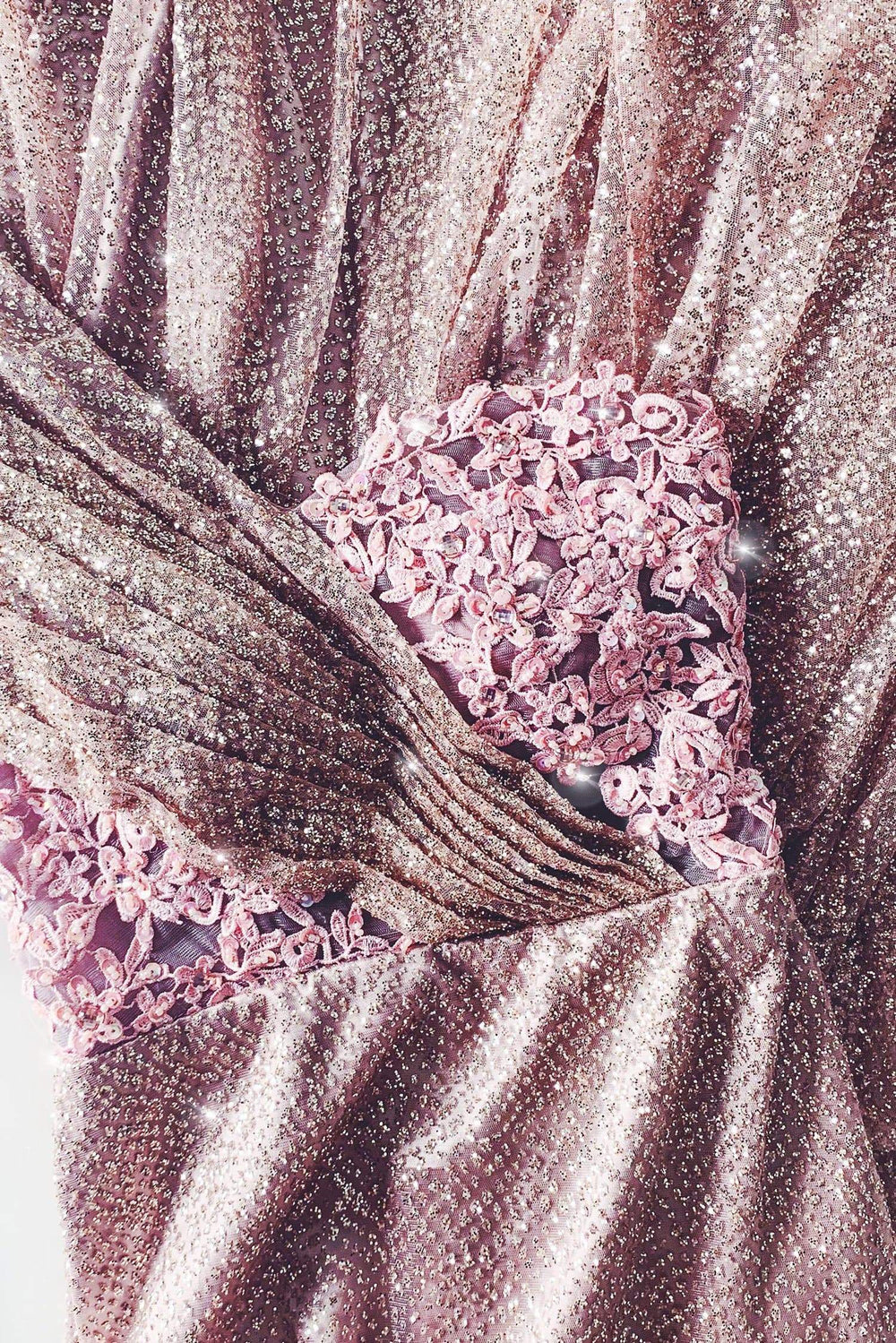 Kalinda Beaded Glitter Gown - Rose Pink Alamour The Label A&N Kalinda Rose Pink Beaded Prom Gown | Afterpay | Zip Pay
