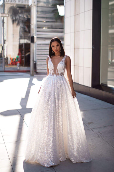 Kaliah Sequins 3D Floral Gown - White Alamour The Label A&N Luxe Kaliah White Sequin Gown | Afterpay | Zip Pay | Sezzle