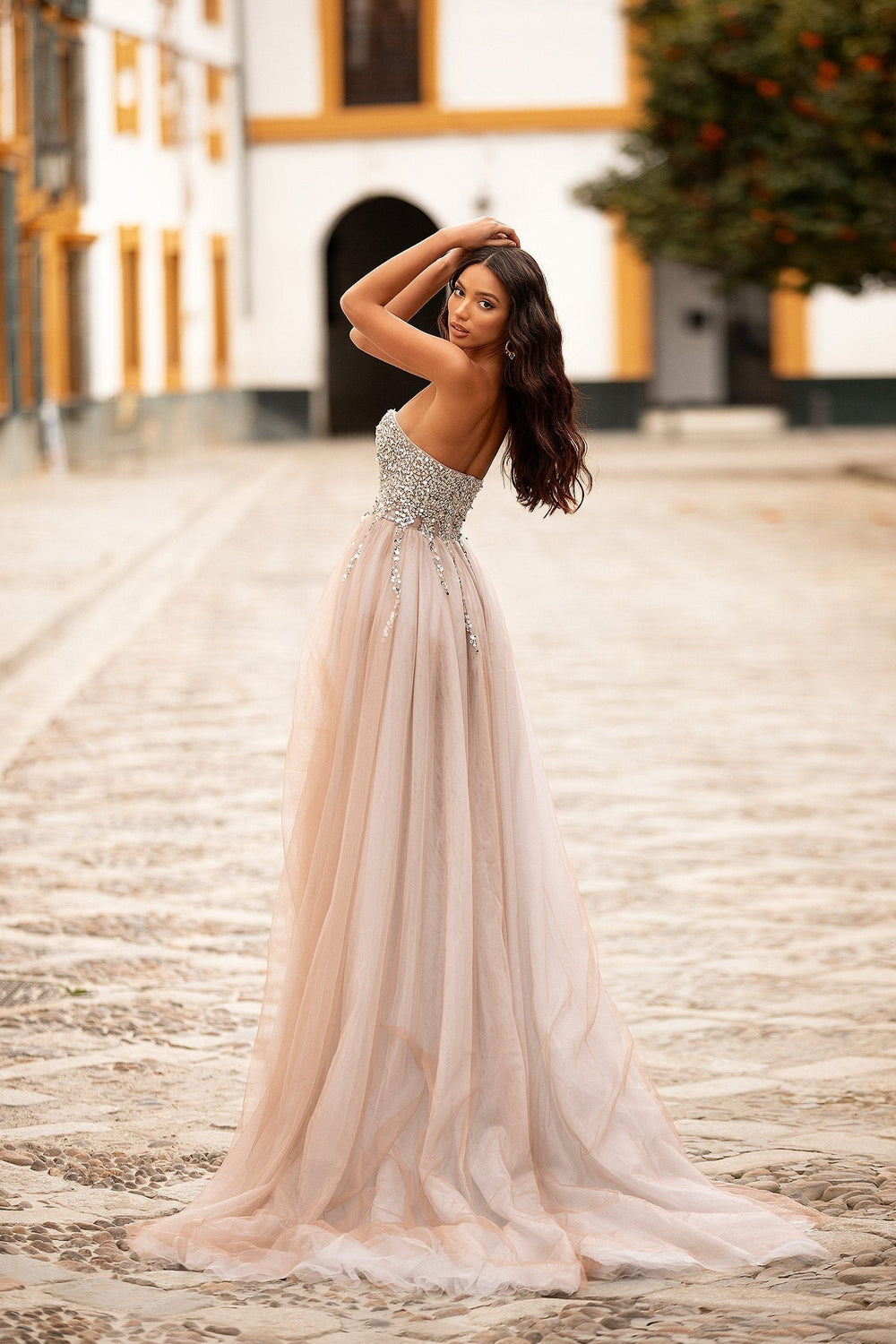 Lediana Beaded Tulle Gown Alamour The Label Lediana Silver Beaded Strapless Gown | Afterpay | Zip Pay | Sezzle