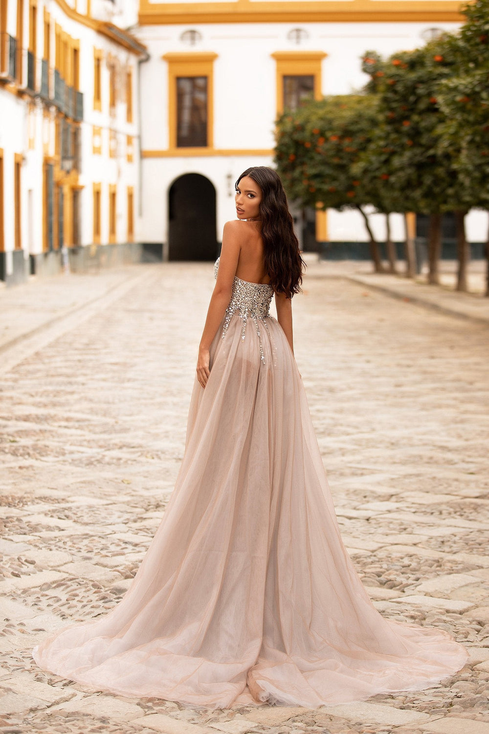 Lediana Beaded Tulle Gown Alamour The Label Lediana Silver Beaded Strapless Gown | Afterpay | Zip Pay | Sezzle