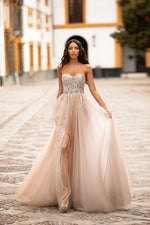 Lediana Beaded Tulle Gown Alamour The Label Lediana Silver Beaded Strapless Gown | Afterpay | Zip Pay | Sezzle