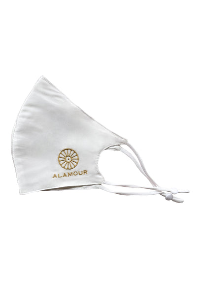 Silk Face Mask - White Alamour The Label White Silk Face Mask | Afterpay | Klarna | Zip Pay